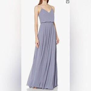 Jenny Yoo Collection Inesse Dress Bridesmaid Sleeveless Long Chiffon Perry 18